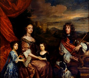 Sir Peter Lely (1618-80) - James II, when Duke of York with Anne Hyde, Princess Mary, later Mary II, and Princess Anne - RCIN 405879 - Royal Collection