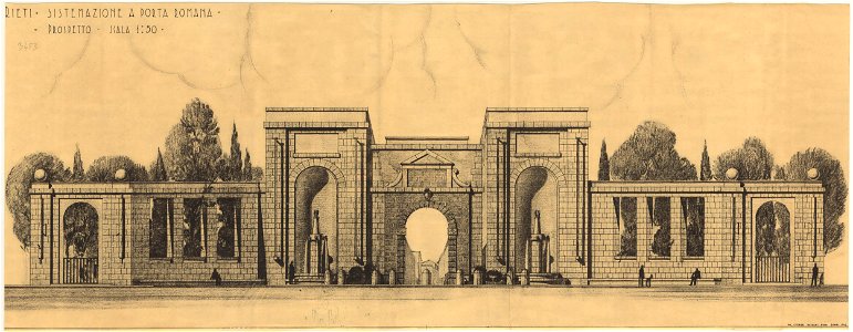 Sistemazione di Porta Romana (Bazzani) 03 - prospetto
