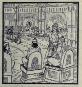 Sishupala dishonoring Srikrishna