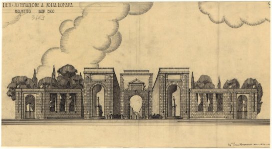 Sistemazione di Porta Romana (Bazzani) 12 - prospetto