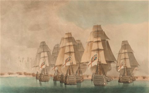 Sjöstrid-Engelska och franska linjeskepp, slaget vid Trafalgar - Sjöhistoriska museet - S 1853