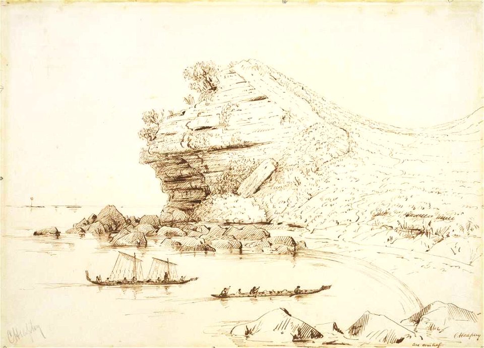 Sketch of North-West Cliff Brown's Island, Thames B-043-022
