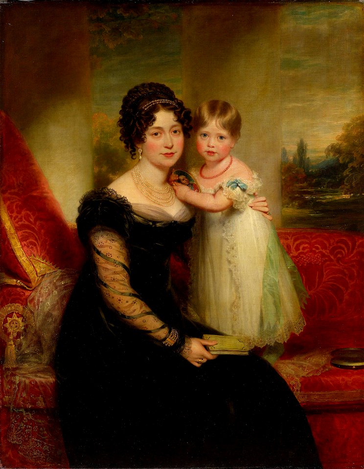 Sir William Beechey (1753-1839) - Victoria, Duchess of Kent, (1786-1861) with Princess Victoria, (1819-1901) - RCIN 407169 - Royal Collection