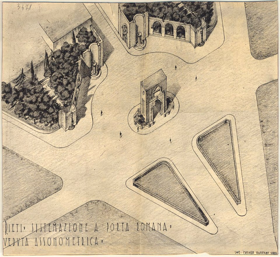 Sistemazione di Porta Romana (Bazzani) 14 - assonometria