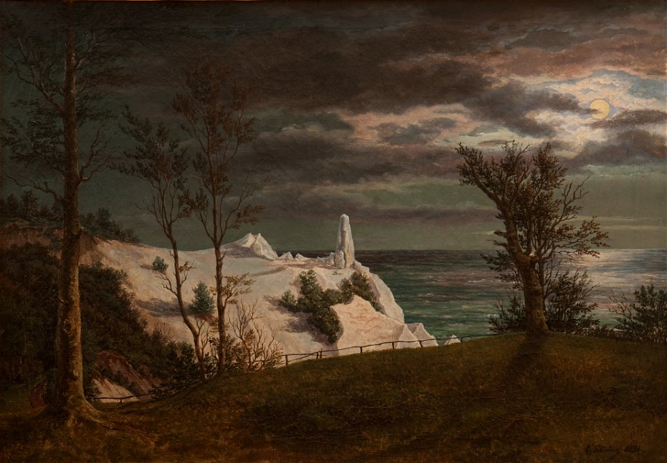 Sommerspiret på Møns Klint. Måneskin