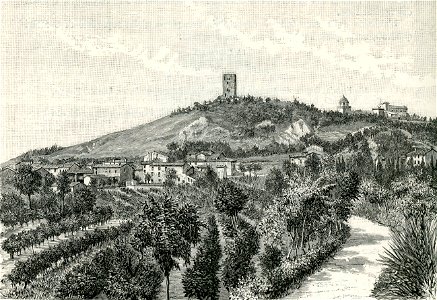 Solferino veduta del paese con l’altura e la rocca detta la Spia d’Italia