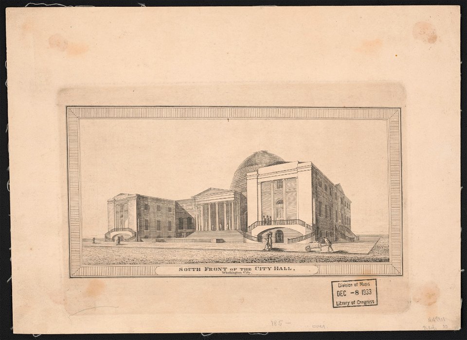 South front of the City Hall, Washington City LCCN2004669297