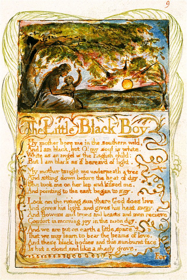 Songs of Innocence and of Experience, copy Y, 1825 (Metropolitan Museum of Art) object 9 The Little Black Boy