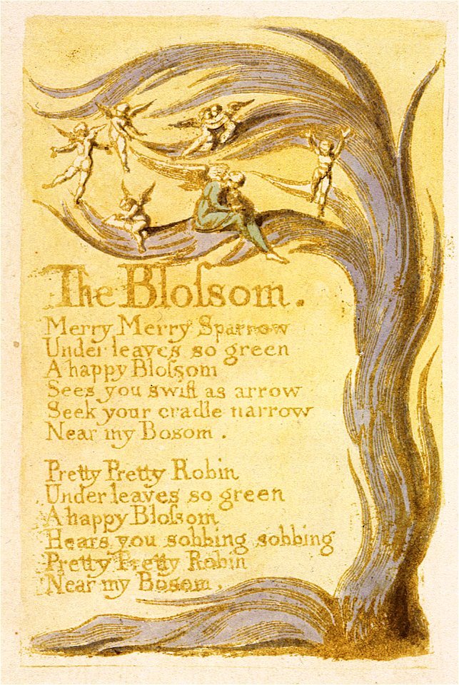Songs of Innocence, copy G, 1789 (Yale Center for British Art) object 9 The Blossom