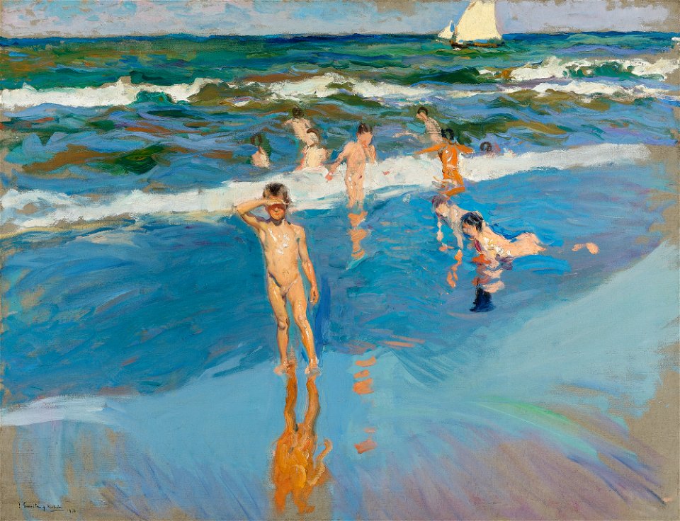 Joaquin Sorolla - Niños en el Mar, Playa de Valencia (1908)