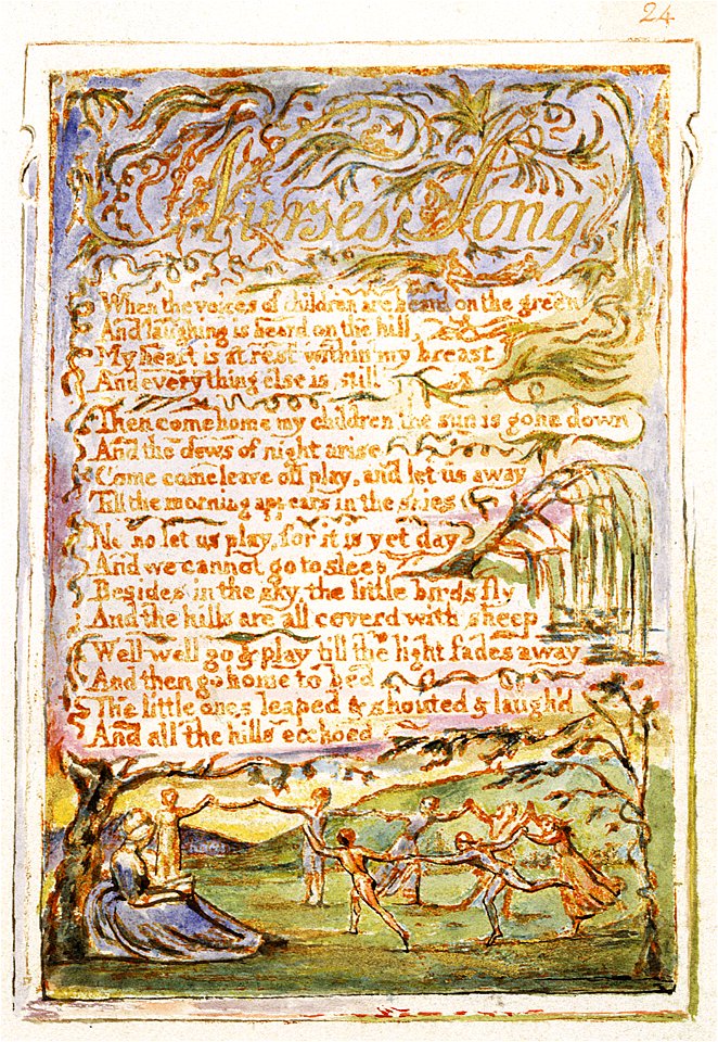 Songs of Innocence and of Experience, copy Y, 1825 (Metropolitan Museum of Art) object 24 Nurse's Song
