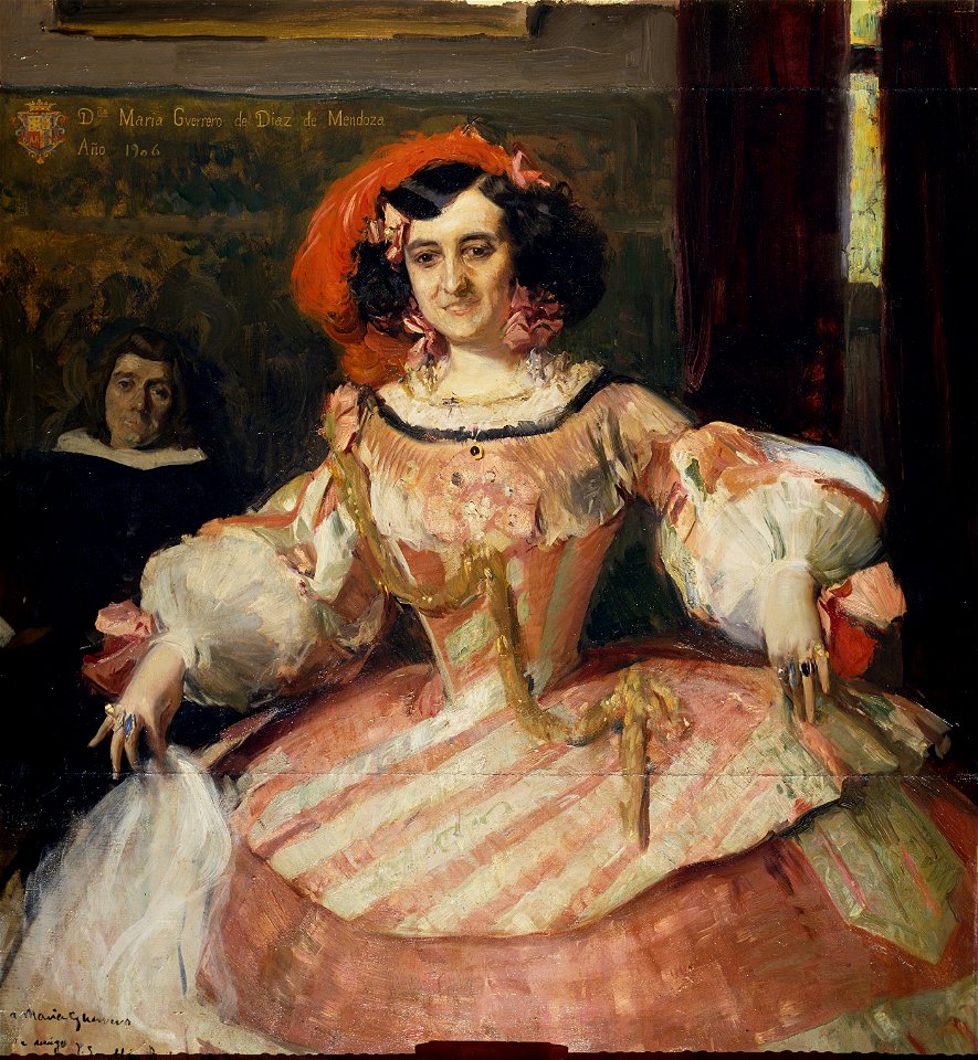 Joaquín Sorolla - La actriz María Guerrero como 'La Dama Boba. Free illustration for personal and commercial use.