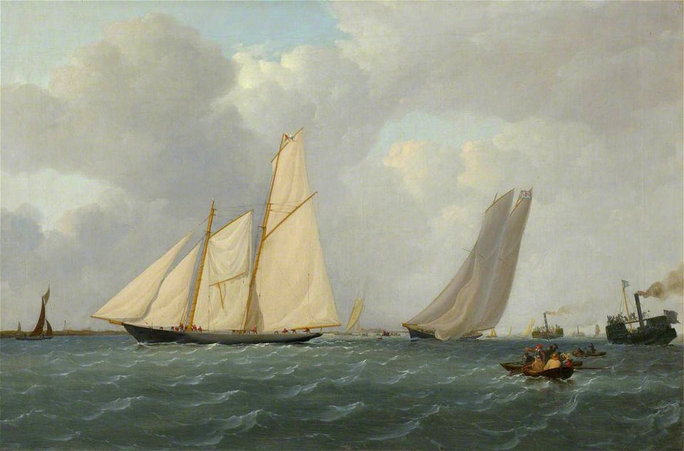 Stephen Dadd Skillett (c.1822-1866) - The Schooner Yacht 'Rosalind' - BHC3590 - Royal Museums Greenwich