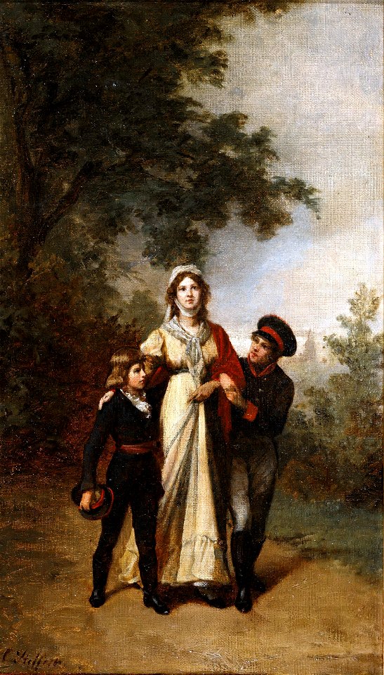 Carl Steffeck - Königin Luise mit ihren Söhnen im Park von Luisenwahl (ca. 1886)