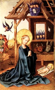Stefan Lochner - Adoration of the Child Jesus - WGA13343. Free illustration for personal and commercial use.