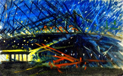 Joseph Stella night-view-of-brooklyn-bridge-1918. Free illustration for personal and commercial use.
