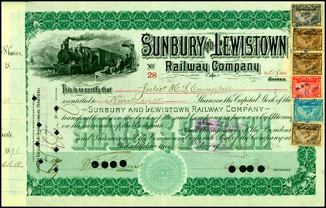 Sunbury and Lewistown RW 1896