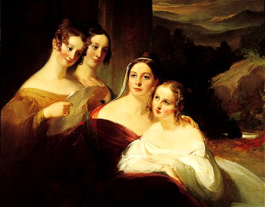 The Walsh Sisters by Thomas Sully. Free illustration for personal and commercial use.