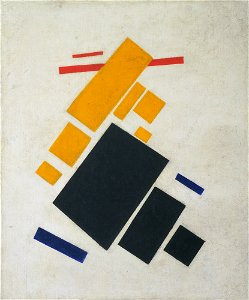 Suprematist Composition - Airplane Flying (Malevich, 1915). Free illustration for personal and commercial use.