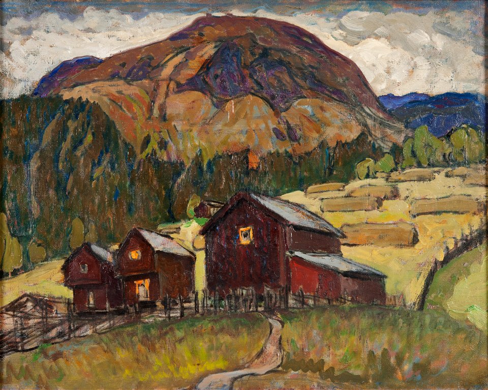 Summer Landscape with Shielings. Study from North Norway (Anna Boberg) - Nationalmuseum - 21331