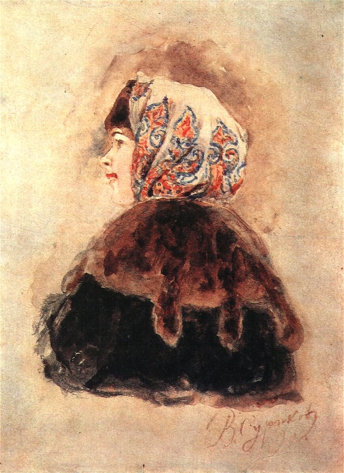 Surukov Portrait of a boyar's daughter 1890 Tula