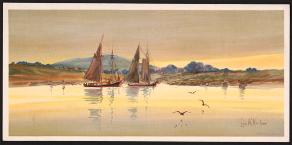 Sunset in Rockland Harbor - Louis K. Harlow ; by Louis K. Harlow. LCCN2016652392