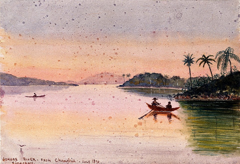Sunset on the Johore River, Singapore Wellcome V0037493