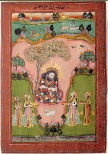Sultan Khwaja Ibrahim Adham in a landscape with four angels and a dog (6124510295)