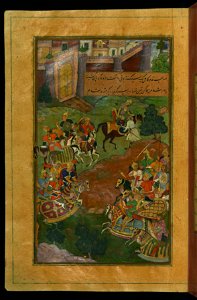 Sultan Muḥammad Vays offers Babur a healthy horse to replace his ailing one