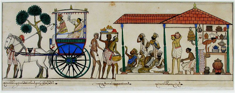 Sundamaharaja and his Maharani leave their almshouse (6125150098)