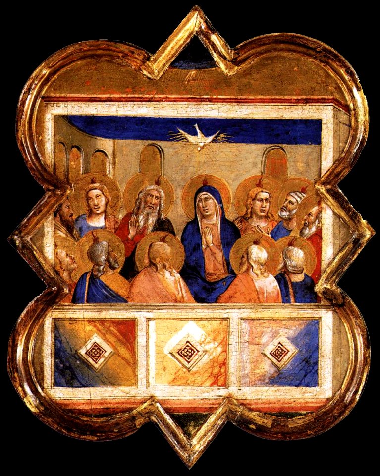Taddeo gaddi, formelle dell'armadio della sacrestia di santa croce, pentecoste a berlino