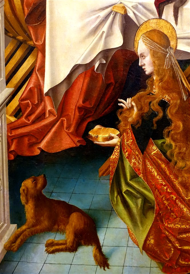 Supper in the House of Simon by Maestro Bartolomé, detail, 1480-1488, oil on panel - University of Arizona Museum of Art - University of Arizona - Tucson, AZ - DSC08356
