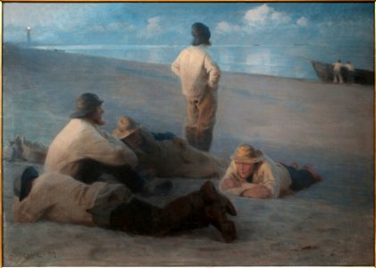 Summer Evening on the Beach at Skagen (Peder Severin Krøyer) - Nationalmuseum - 24124