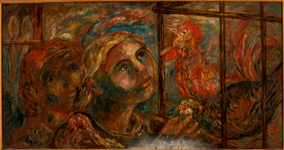Tadeusz Makowski - Children and roosters - MPW 2447 MNW - National Museum in Warsaw