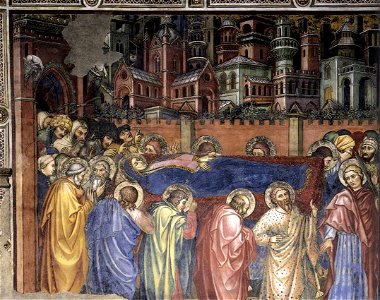 Taddeo di bartolo, funerali della vergine, palazzo pubblico, siena