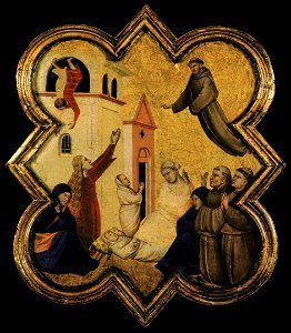 Taddeo gaddi, formelle dell'armadio della sacrestia di santa croce, resurrezione del fanciullo a berlino