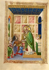 Taddeo Crivelli (Italian, died about 1479, active about 1451 - 1479) - Saint Bellinus Celebrating Mass - Google Art Project