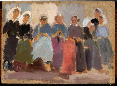 Tadeusz Makowski - Knitting women – sketch - MPW 2495 MNW - National Museum in Warsaw