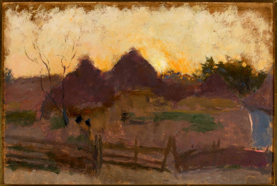 Tadeusz Makowski - Landscape with haystacks - MPW 2357 MNW - National Museum in Warsaw