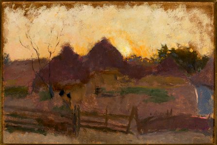 Tadeusz Makowski - Landscape with haystacks - MPW 2357 MNW - National Museum in Warsaw