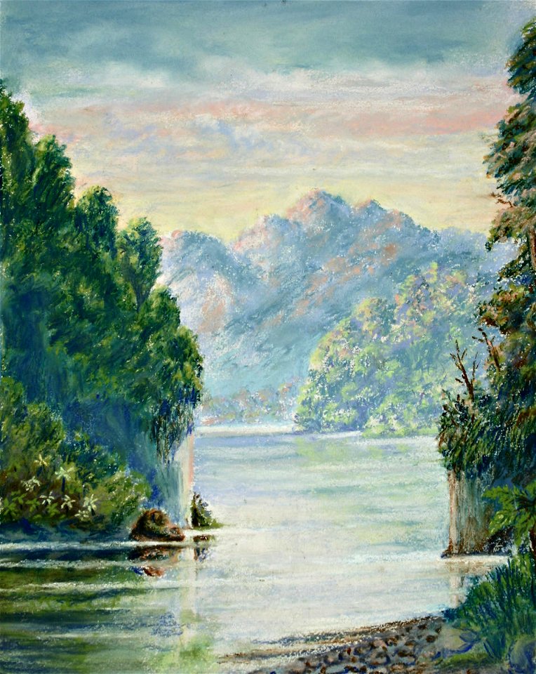 T.H. Battle - Drop Scene on Whanganui River - Sarjeant Gallery