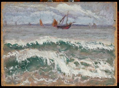 Tadeusz Makowski - Stormy sea with boats - MPW 2518 MNW - National Museum in Warsaw