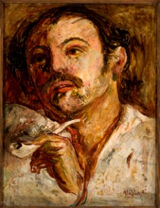 Tadeusz Makowski - Portrait of a man with a smoking pipe - MPW 2377 MNW - National Museum in Warsaw