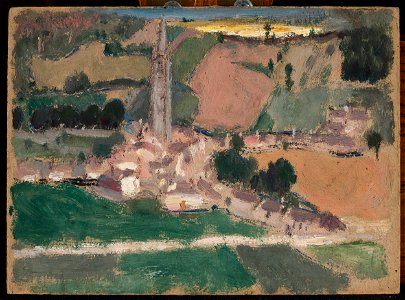 Tadeusz Makowski - View of a small town with a church tower - MPW 2515 MNW - National Museum in Warsaw