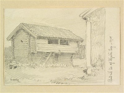 Södermanland, Oppunda hd., Stora Malms sn., Djulö. Bod vid ett av Djulös torp - Nordiska museet - NMA.0088449