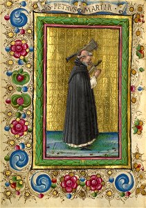 Taddeo Crivelli (Italian, died about 1479, active about 1451 - 1479) - Saint Peter Martyr - Google Art Project. Free illustration for personal and commercial use.