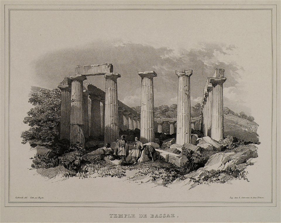 Temple de Bassae - Stackelberg Otto Magnus Von - 1834. Free illustration for personal and commercial use.