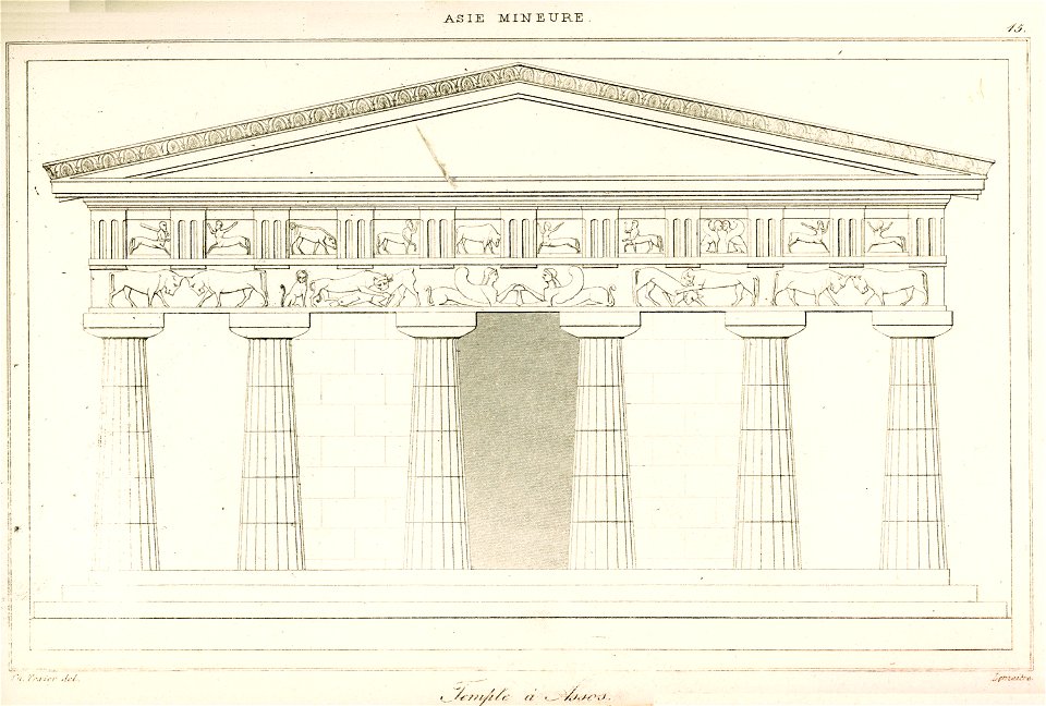 Temple à Assos - Texier Charles Félix Marie - 1882