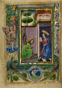 Taddeo Crivelli (Italian, died about 1479, active about 1451 - 1479) - The Annunciation - Google Art Project. Free illustration for personal and commercial use.