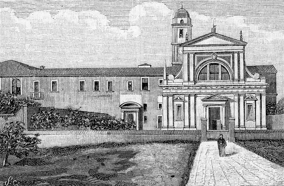 Tempio di Santa Croce in Boscomarengo (xilografia)